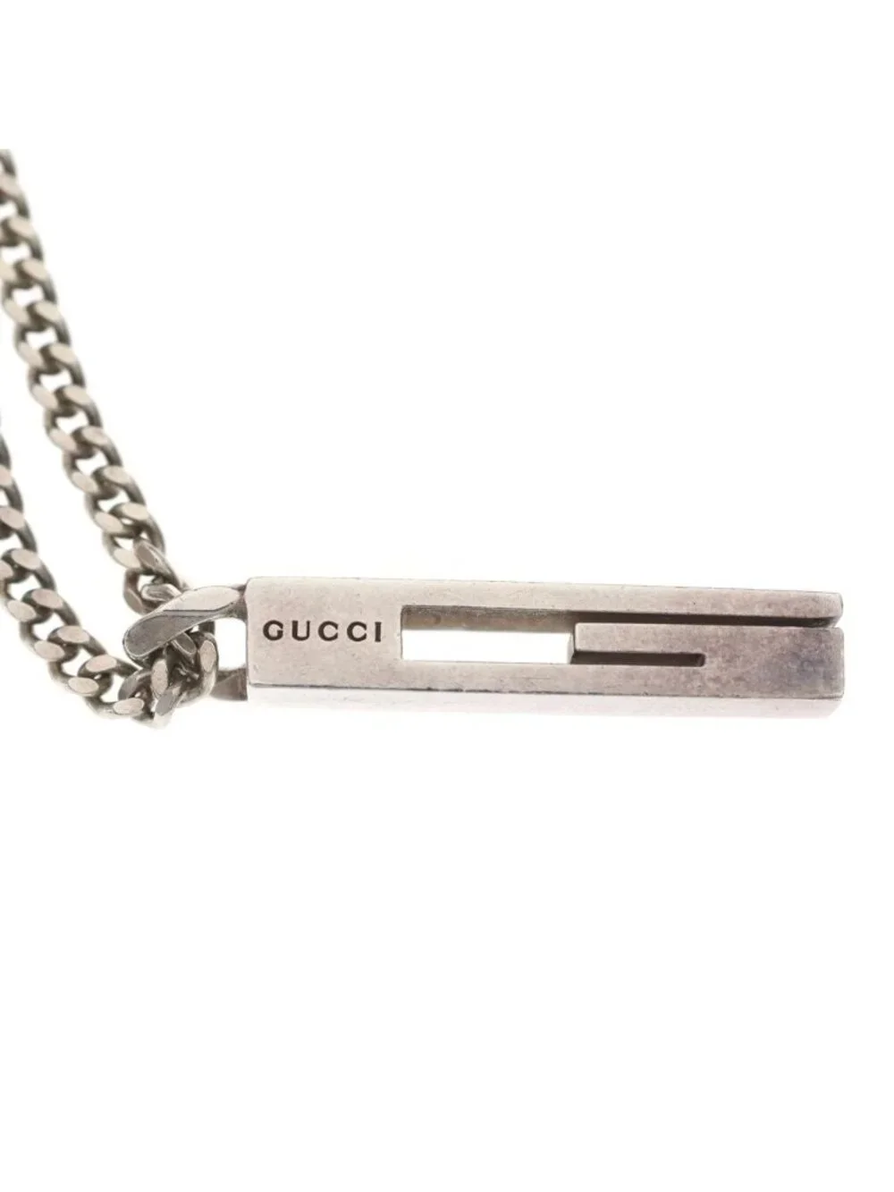 Gucci Cutout Necklace Pendant Charm Silver - Picture 3 of 6